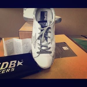 Golden Goose Superstar white-silver sparkle star